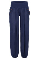 Pumphose low waist mit Holzzierknöpfen (dunkelblau 34-40)
