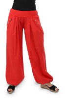 Pumphose low waist mit Holzzierknöpfen (rot 34-40)