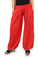 Pumphose low waist mit Holzzierknöpfen (rot 34-40)