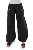 Pumphose low waist mit Holzzierknöpfen (schwarz 34-40)