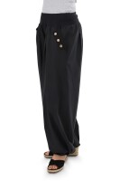 Pumphose low waist mit Holzzierknöpfen (schwarz 34-40)