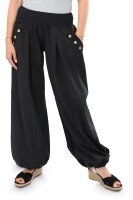 Pumphose low waist mit Holzzierknöpfen (schwarz 34-40)