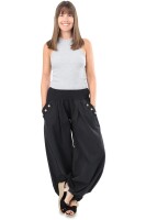 Pumphose low waist mit Holzzierknöpfen (schwarz 34-40)