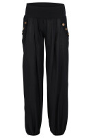 Pumphose low waist mit Holzzierknöpfen (schwarz 34-40)