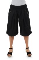 Pumphose Capri mit Holzzierknöpfen (schwarz 34-40)