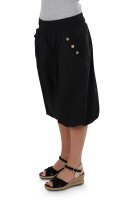 Pumphose Capri mit Holzzierknöpfen (schwarz 34-40)