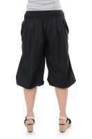 Pumphose Capri mit Holzzierknöpfen (schwarz 34-40)