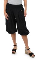 Pumphose Capri mit Holzzierknöpfen (schwarz 34-40)