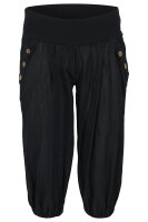 Pumphose Capri mit Holzzierknöpfen (schwarz 34-40)
