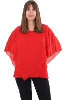 malito Damen Chiffonbluse asymmetrischer Schnitt 10732 (rot 34-44)
