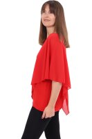 malito Damen Chiffonbluse asymmetrischer Schnitt 10732 (rot 34-44)