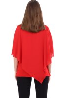malito Damen Chiffonbluse asymmetrischer Schnitt 10732 (rot 34-44)