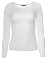 Basic Rundhals Langarmshirt Skinny Fit  1093 - Weiß S