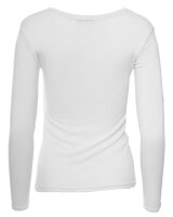 Basic Rundhals Langarmshirt Skinny Fit  1093 - Weiß S
