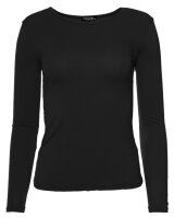 Basic Rundhals Langarmshirt Skinny Fit  1093 - Schwarz S
