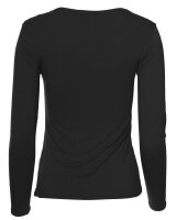 Basic Rundhals Langarmshirt Skinny Fit  1093 - Schwarz S