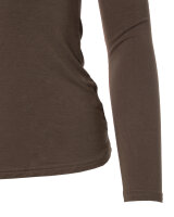 Basic Rundhals Langarmshirt Skinny Fit  1093 - Dunkelbraun S