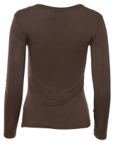 Basic Rundhals Langarmshirt Skinny Fit  1093 - Dunkelbraun S