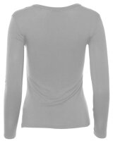Basic Rundhals Langarmshirt Skinny Fit  1093 - Hellgrau M