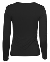 Basic Rundhals Langarmshirt Skinny Fit  1093 - Schwarz L