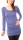 Basic Langarm Longshirt Skinny Fit  1098A - Jeansblau S/M
