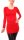 Basic Langarm Longshirt Skinny Fit  1098A - Rot S/M