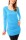 Basic Langarm Longshirt Skinny Fit  1098A - Türkis S/M