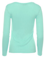 Basic Rundhals Langarmshirt Skinny Fit  1093 - Aqua S
