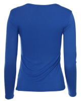 Basic Rundhals Langarmshirt Skinny Fit  1093 - Blau M