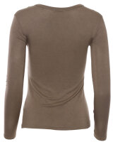 Basic Rundhals Langarmshirt Skinny Fit  1093 - Hellbraun S