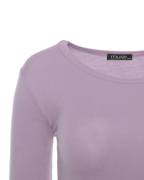 Basic Rundhals Langarmshirt Skinny Fit  1093 - Mauve S