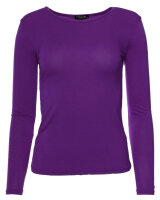 Basic Rundhals Langarmshirt Skinny Fit  1093 - Violett S