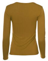 Basic Rundhals Langarmshirt Skinny Fit  1093 - Curry S