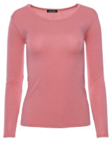 Basic Rundhals Langarmshirt Skinny Fit  1093 - Pfirsichrosa M