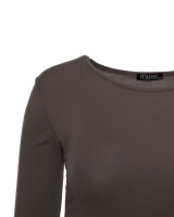 Basic Rundhals Langarmshirt Skinny Fit  1093 - Espresso L