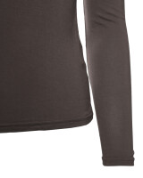 Basic Rundhals Langarmshirt Skinny Fit  1093 - Espresso L