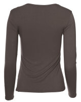 Basic Rundhals Langarmshirt Skinny Fit  1093 - Espresso L