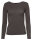 Basic Rundhals Langarmshirt Skinny Fit  1093 - Espresso L