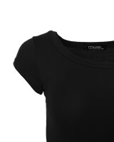 Basic Kurzarm T-Shirt Skinny Fit 1001 - Schwarz M