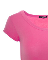 Basic Kurzarm T-Shirt Skinny Fit 1001 - Pink L