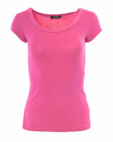 Basic Kurzarm T-Shirt Skinny Fit 1001 - Pink L