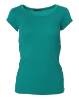 Basic Kurzarm T-Shirt Skinny Fit 1001 - Tealblue M