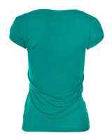 Basic Kurzarm T-Shirt Skinny Fit 1001 - Tealblue L