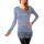 Langarm Longshirt mit Spitzensaum  0998 - Jeansblau S/M