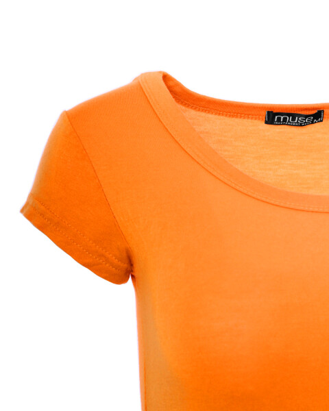 Basic Kurzarm T-Shirt Skinny Fit 1001 - Orange L