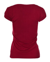 Basic Kurzarm T-Shirt Skinny Fit 1001 - Dunkelrot L