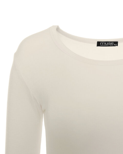 Basic Rundhals Langarmshirt Skinny Fit  1093 - Creme S