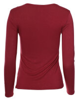 Basic Rundhals Langarmshirt Skinny Fit  1093 - Dunkelrot S