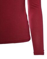 Basic Rundhals Langarmshirt Skinny Fit  1093 - Dunkelrot L