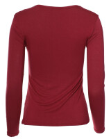 Basic Rundhals Langarmshirt Skinny Fit  1093 - Dunkelrot L